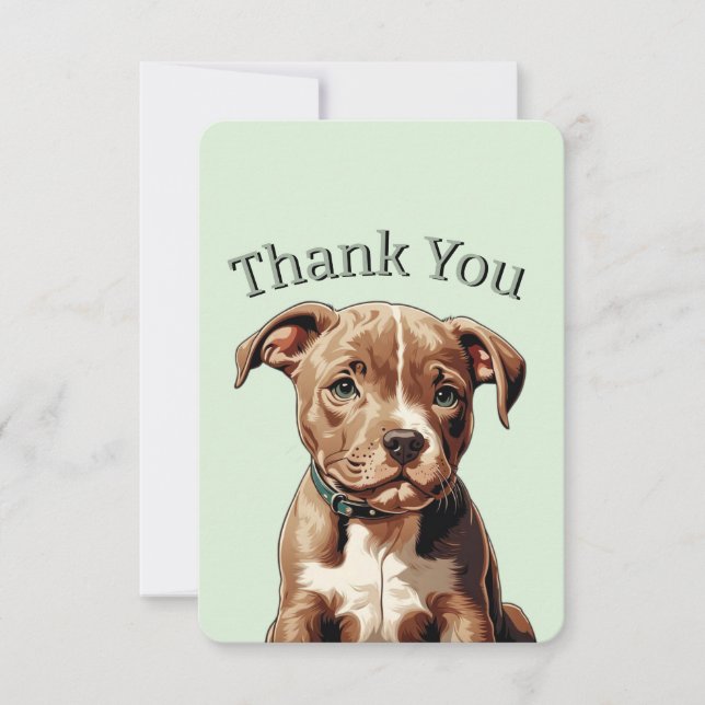 Pitbull Thank You Card Customizable (Front)