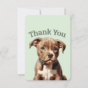 Pitbull Thank You Card Customizable