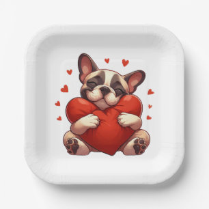 Pitbull Valentine's Day Gifts Paper Plate