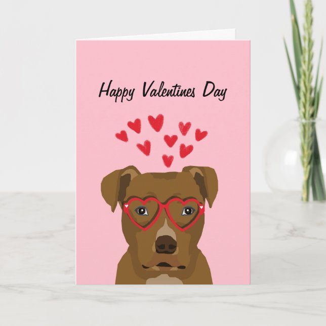 Pitbull Valentines Love Card (Front)