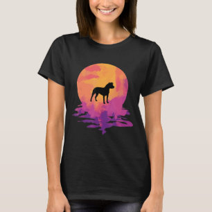 Pitbull Watercolor Sunset Summer Sunrise Dog T-Shirt