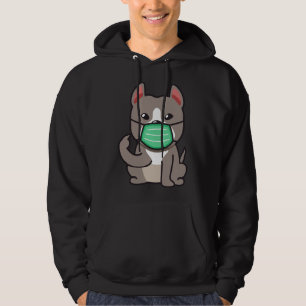 Pitbull Wearing Face Masks Hoodie