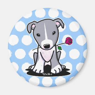 Pitbull With Flower Magnet