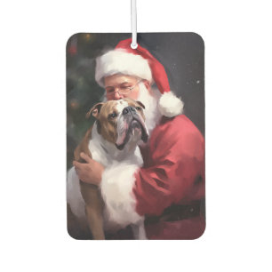 Pitbull With Santa Claus Festive Christmas Air Freshener