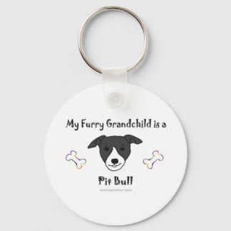 PitBullBLackWhite Keychain