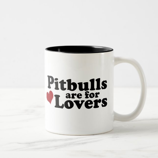 Pitbulls are for Lovers Two-Tone Coffee Mug (Right)