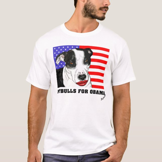Pitbulls for Obama 2008 T-Shirt (Front)