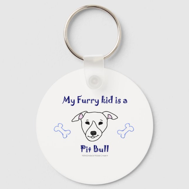 PitBullWhite Keychain (Front)
