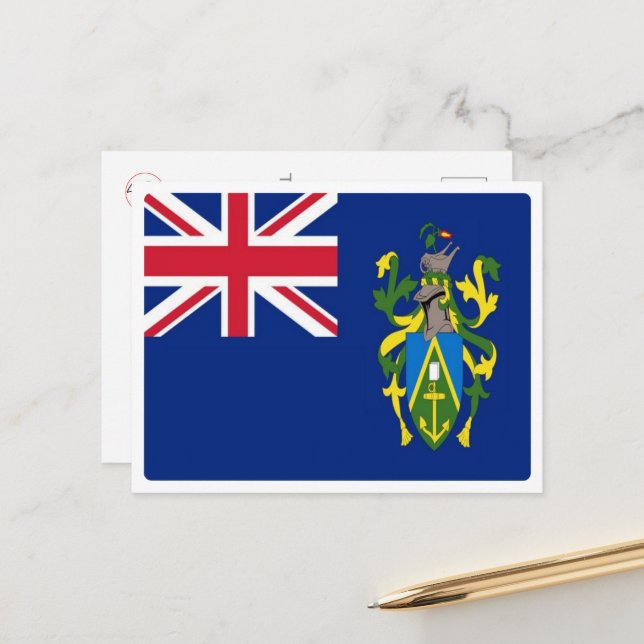 Pitcairn Islands - Flag - Postcard (Front/Back In Situ)