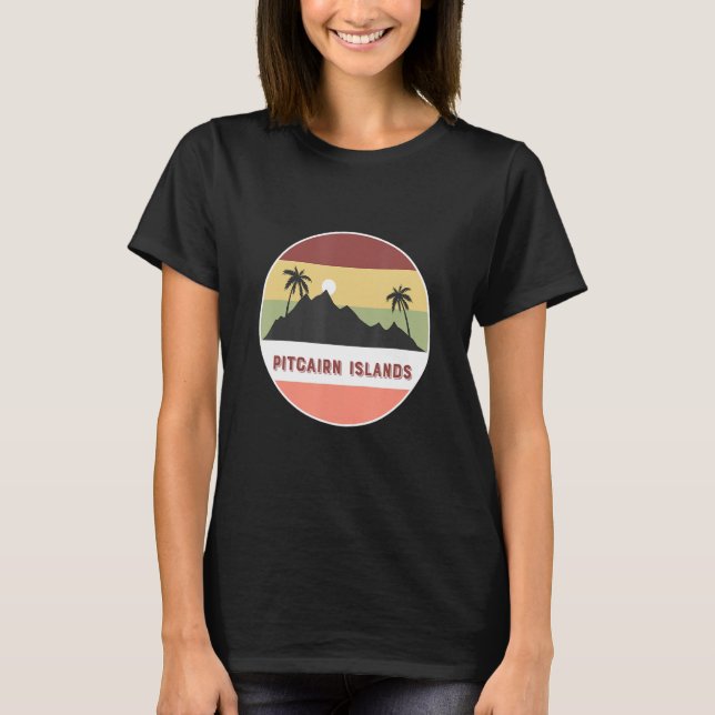 Pitcairn Islands Mountain And Palms T-Shirt (Front)
