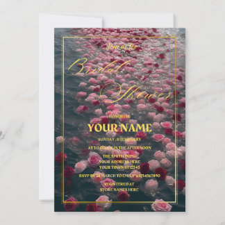 Pitch and grey modern bridal shower invitation 