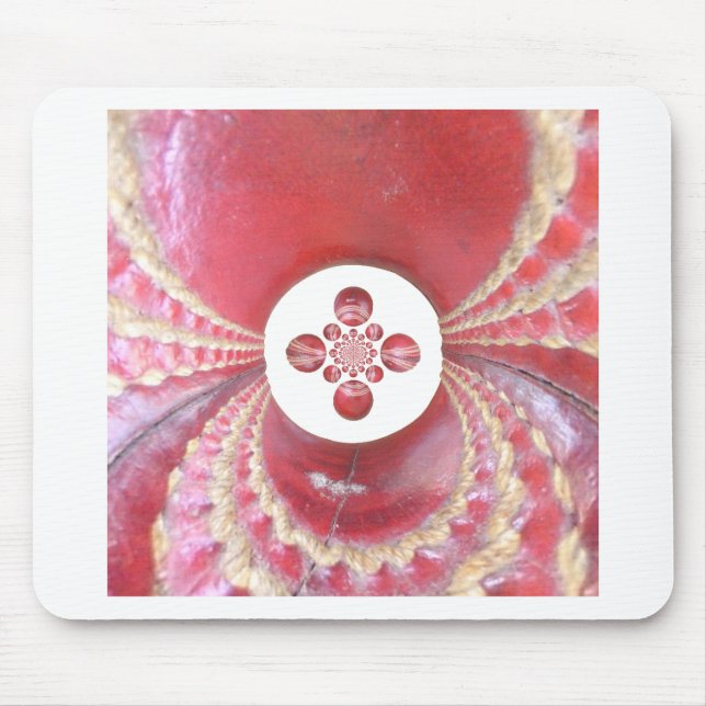 Pitch Kaleidoscope: Cricket Balls The Game's Heart Mouse Pad (Front)