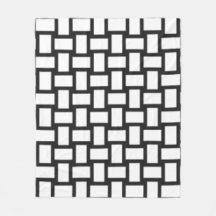 Pitch Pastel & White Weave Design Fleece Blanket