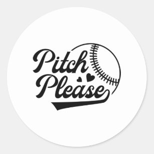 Pitch Please Softball Shirt Print Classic Round Sticker