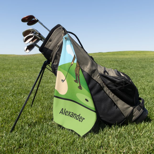 Pitch Shot by Panic-stricken Duffer Golf Towel (Green)