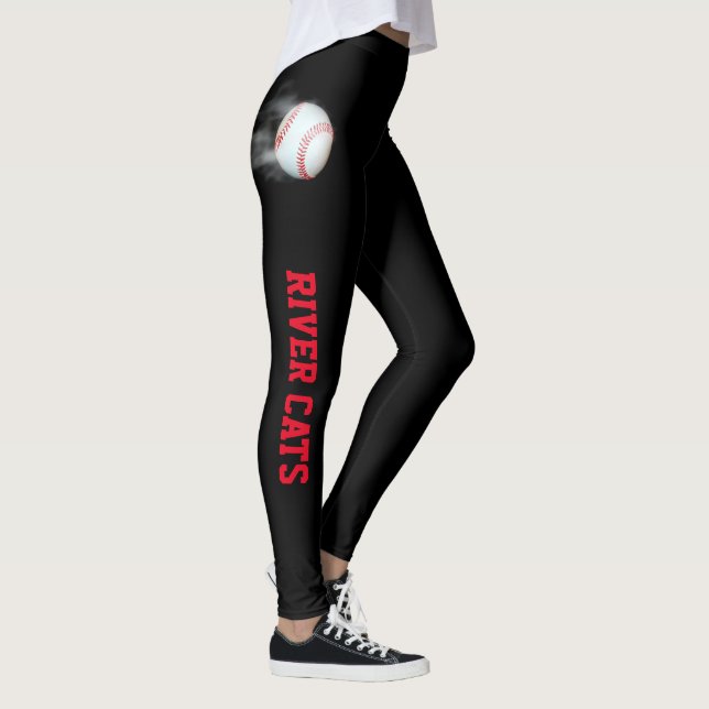 Pitch The Ball Baseball Editable Personalized Leggings (Right)