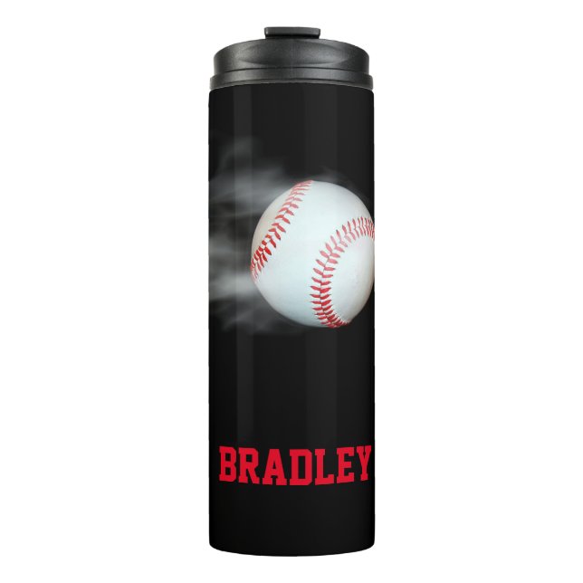 Pitch The Ball Baseball Team Player Personalized Thermal Tumbler (Front)