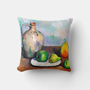 Pitcher and Fruit, Paul Cezanne Throw Pillow