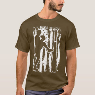 Pitcher Baseball USA Flag T-Shirt
