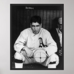 Pitcher Bender Athletics Baseball 1910 Poster