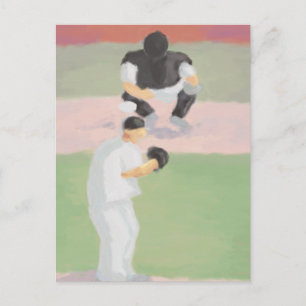 Pitcher & Catcher de baseball, carte postale