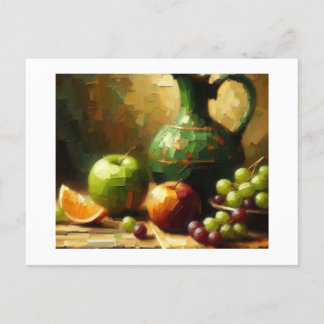 Pitcher, Grapes and Apples,  Postcard