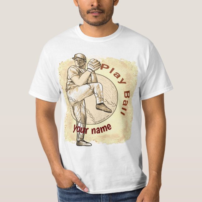 Pitcher Play Baseball  T-Shirt (Front)
