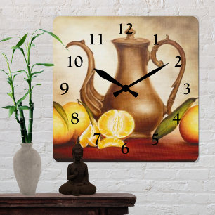 Pitcher with Oranges Square Wall Clock