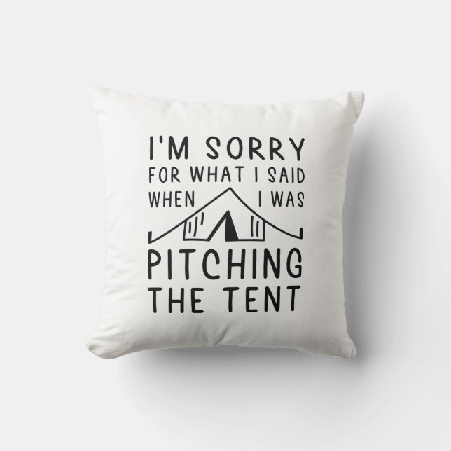 Pitching The Tent Throw Pillow (Front)