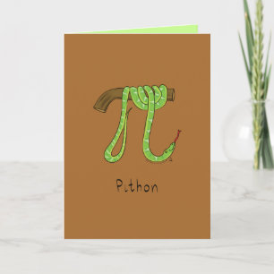 Pithon Python Snake - Pi Day Math Greeting Card