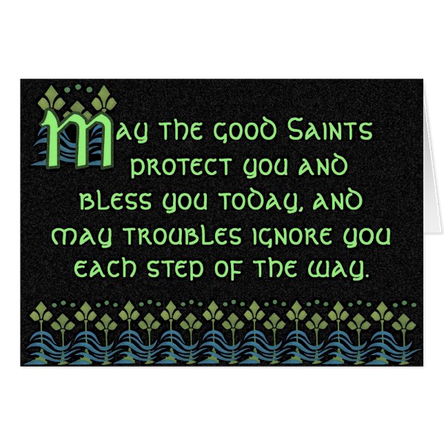 Pithy Irish Blessing Card - Customizable on inside (Front Horizontal)