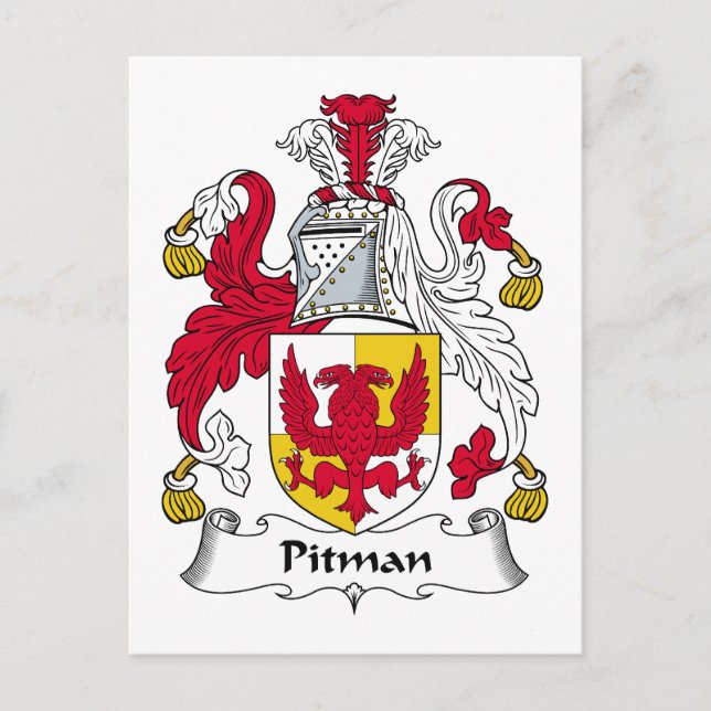Pitman Family Crest Postcard (Front)