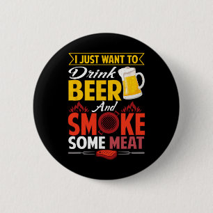 Pitmaster Shirt Gift Tee Drink Beer Smoke Meat Bbq 2 Inch Round Button