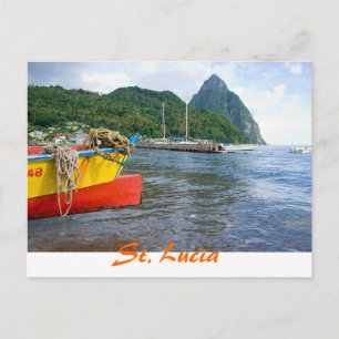 Pitons, Soufriere St Lucia Postcard