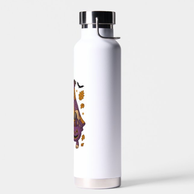 Pitpull Dog Ghost Halloween Water Bottle (Left)