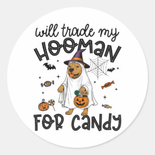Pitpull Dog Halloween Ghost Spooky Classic Round Sticker