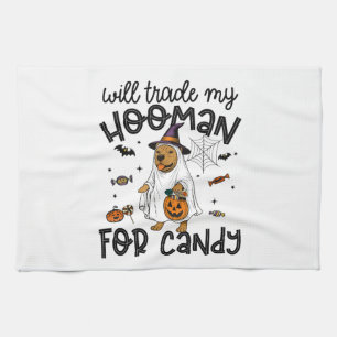 Pitpull Dog Halloween Ghost Spooky Kitchen Towel