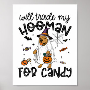 Pitpull Dog Halloween Ghost Spooky Poster