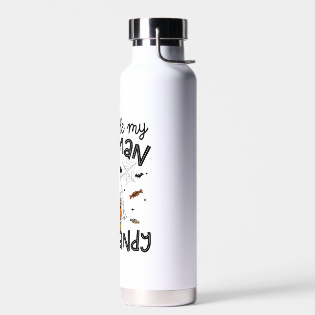 Pitpull Dog Halloween Ghost Spooky Water Bottle (Left)