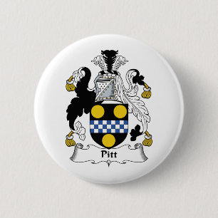Pitt Family Crest 2 Inch Round Button