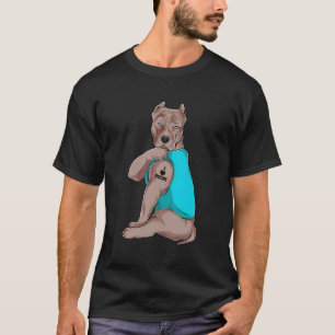 Pittbull I Love Mom Tattoo Apparel Dog Mom Gifts W T-Shirt