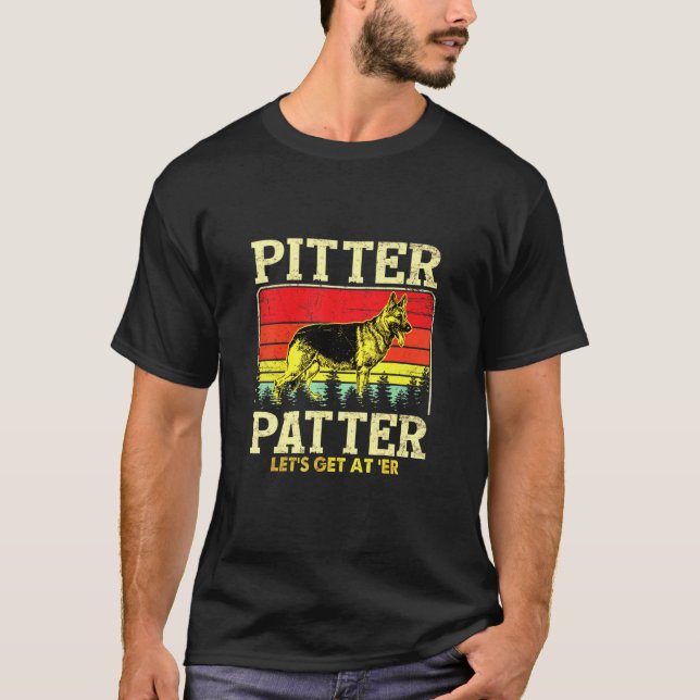 Pitter Patter German Shepherd T-Shirt (Front)