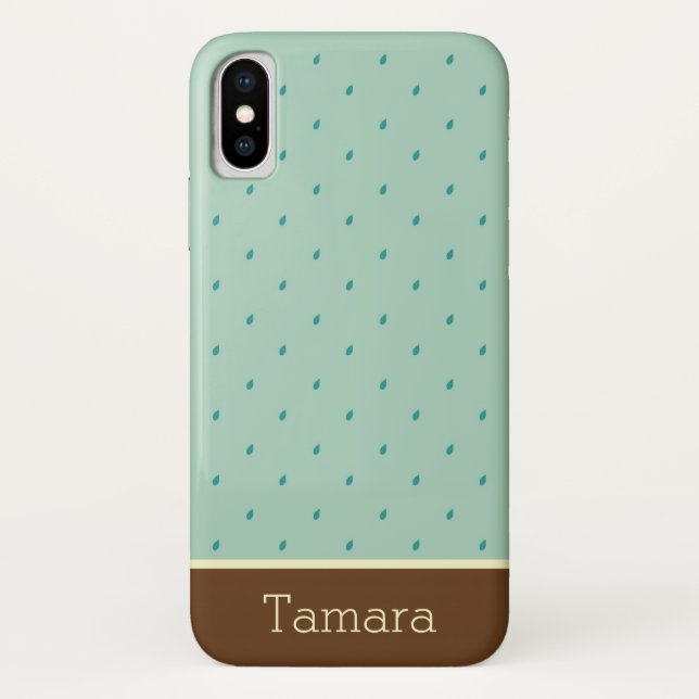 Pitter-Patter Raindrops Monogram Case-Mate iPhone Case (Back)