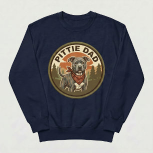 Pittie Dad Crewneck Pitbull Dog Dad Rescue Gift Sweatshirt