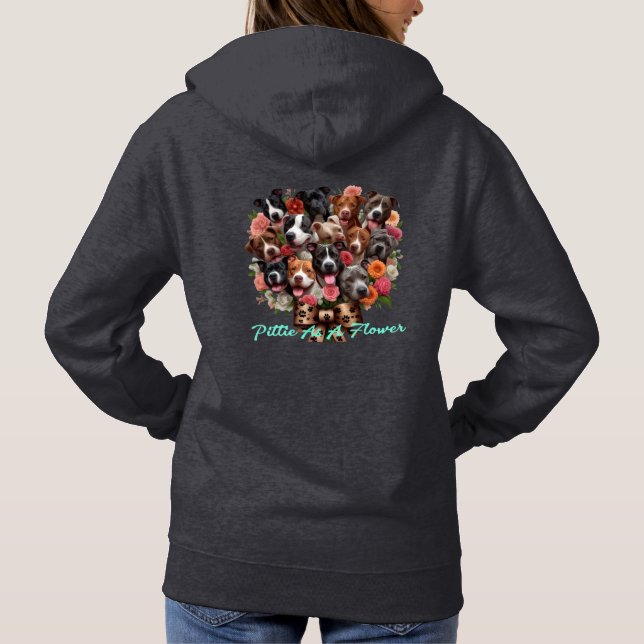Pittie en Sweat - shirt à capuche de fleurs (Dos)