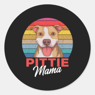 Pittie Mama Pitbull Dog Mom Classic Round Sticker