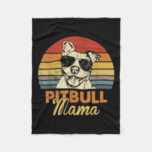 Pittie Mama Pitbull Dog Mom Funny Mothers Day Vint Fleece Blanket