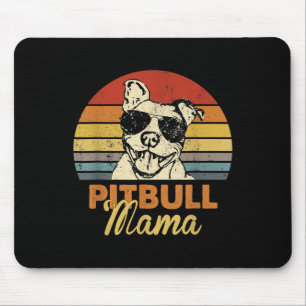 Pittie Mama Pitbull Dog Mom Funny Mothers Day Vint Mouse Pad