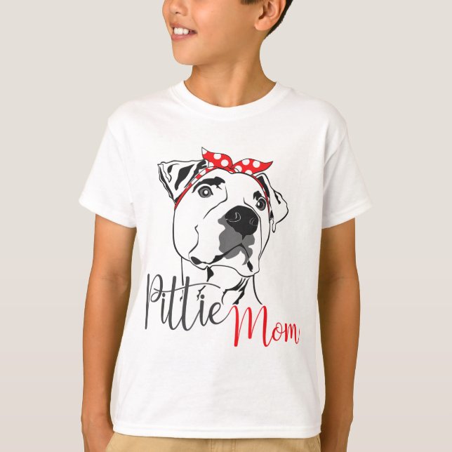 Pittie Mom American Pitbull Dog Lover Gift T-Shirt (Front)