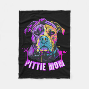 Pittie Mom Pitbull Dog Lovers Mothers Day Fleece Blanket